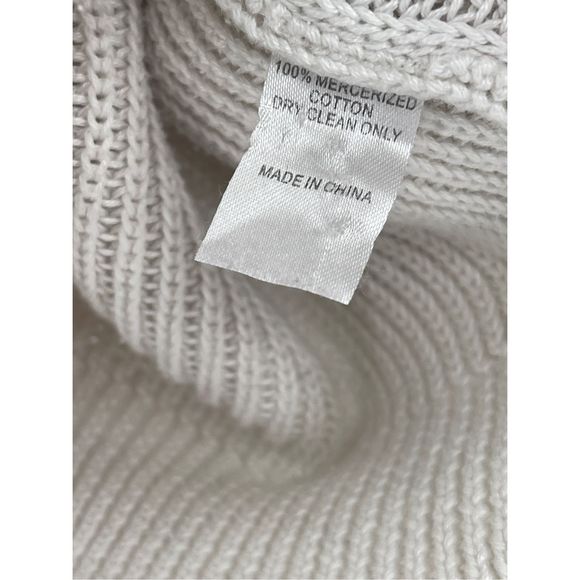 Alex + Alex Sweater Women Medium White Light Gray Long Sleeve Should Cut Out - Picture 8 of 12